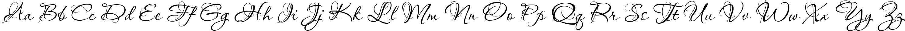 Пример написания английского алфавита шрифтом Aquarelle