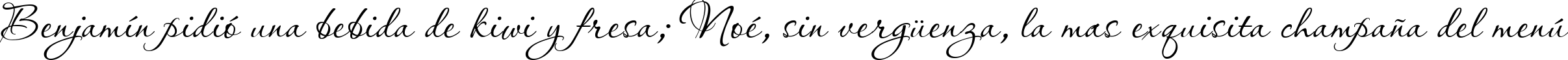 Пример написания шрифтом Aquarelle текста на испанском