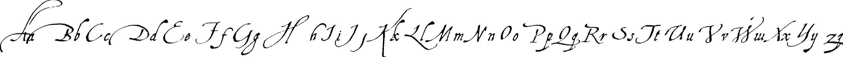 Пример написания английского алфавита шрифтом Aquiline