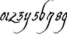 Пример написания цифр шрифтом Aquiline