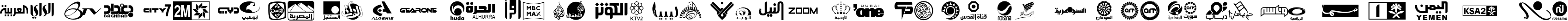 Пример написания английского алфавита шрифтом Arab TV logos