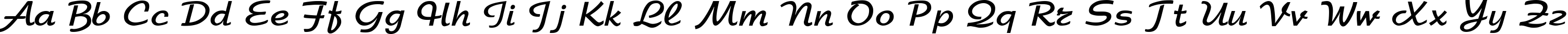 Пример написания английского алфавита шрифтом Arbat-Bold