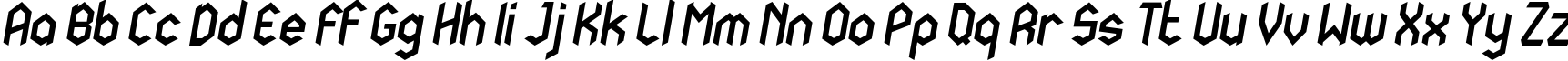 Пример написания английского алфавита шрифтом Arexa Italic