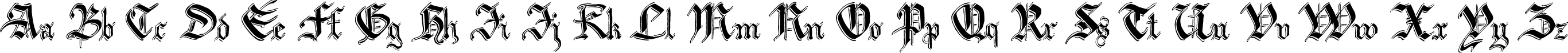 Пример написания английского алфавита шрифтом Argor Biw Scaqh
