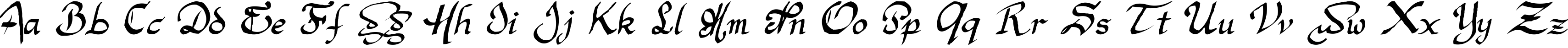 Пример написания английского алфавита шрифтом Argor Man Scaqh