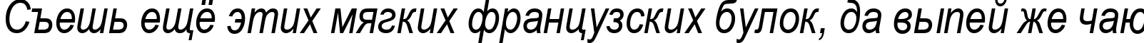 Пример написания шрифтом Ariac  Italic текста на русском