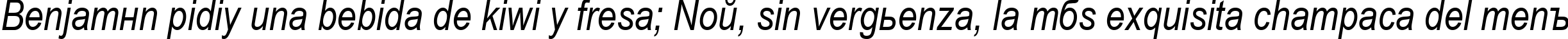 Пример написания шрифтом Ariac  Italic текста на испанском