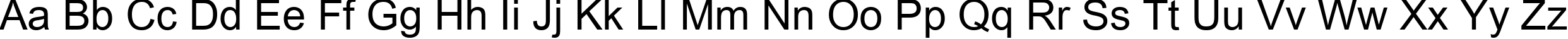 Пример написания английского алфавита шрифтом Arial Unicode MS
