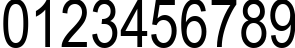 Пример написания цифр шрифтом Arial80n
