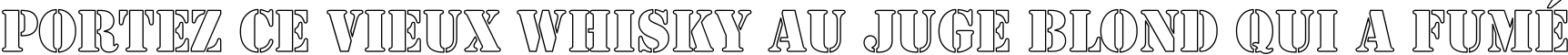 Пример написания шрифтом Army Hollow Condensed текста на французском