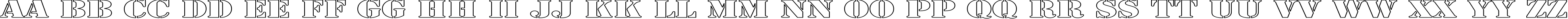 Пример написания английского алфавита шрифтом Army Hollow Expanded