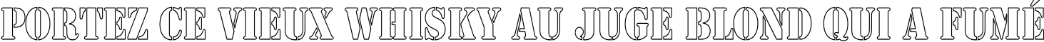 Пример написания шрифтом Army Hollow Thin текста на французском