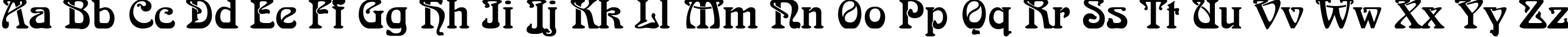 Пример написания английского алфавита шрифтом Arnold BocklinC