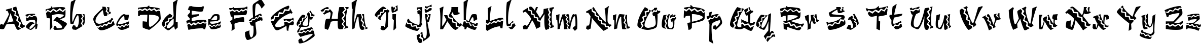 Пример написания английского алфавита шрифтом Arriba Arriba LET Plain:1.0