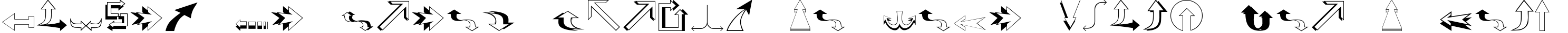 Пример написания шрифтом Arrows2 текста на французском