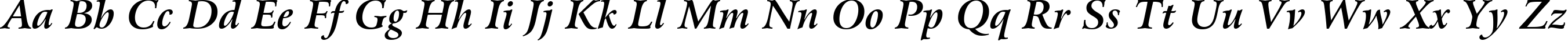 Пример написания английского алфавита шрифтом Bitstream Arrus Bold Italic BT