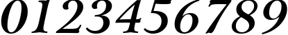 Пример написания цифр шрифтом Bitstream Arrus Bold Italic BT