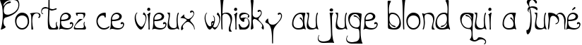 Пример написания шрифтом Art Nouveau-Bistro текста на французском