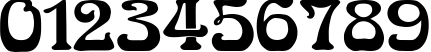 Пример написания цифр шрифтом Art Nouveau Caps