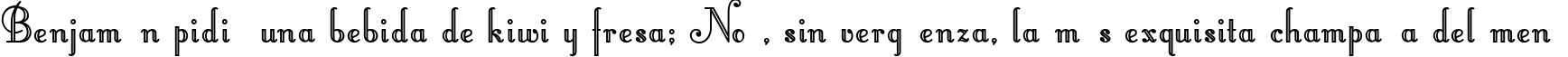 Пример написания шрифтом Artemis Deco текста на испанском