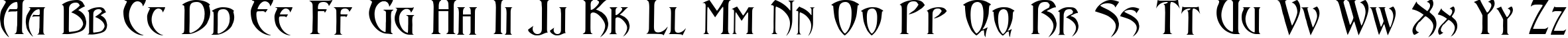 Пример написания английского алфавита шрифтом Arthur Gothic