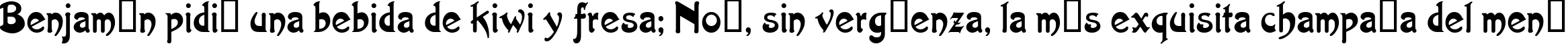 Пример написания шрифтом Artist-Nouveau текста на испанском