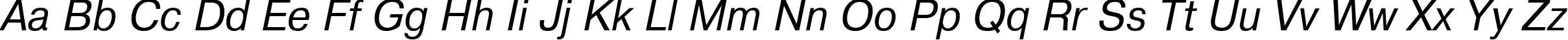 Пример написания английского алфавита шрифтом ArtsansC Italic