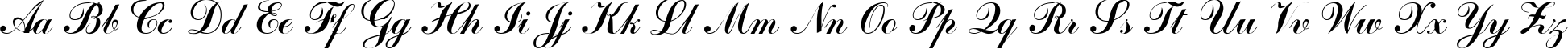 Пример написания английского алфавита шрифтом ArtScript