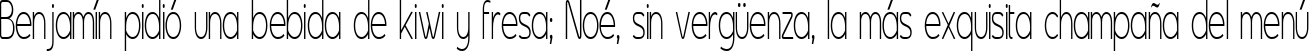 Пример написания шрифтом Asenine Super Thin текста на испанском