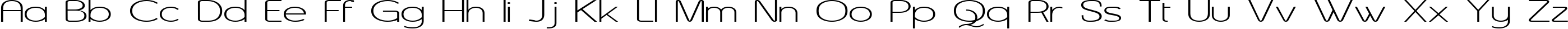 Пример написания английского алфавита шрифтом Asenine Wide