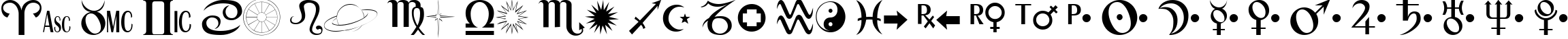 Пример написания английского алфавита шрифтом Astro