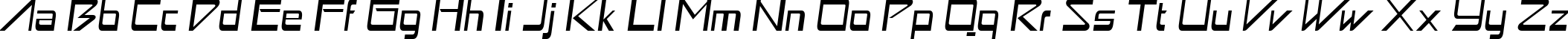 Пример написания английского алфавита шрифтом Astron Boy Italic