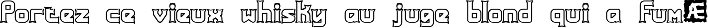 Пример написания шрифтом Ataxia Outline BRK текста на французском