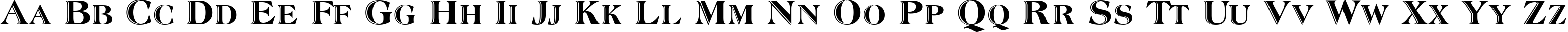 Пример написания английского алфавита шрифтом Atlantic Inline-Normal