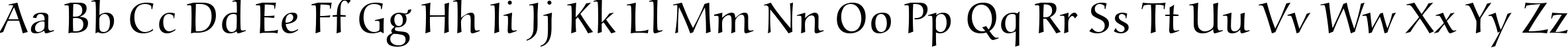 Пример написания английского алфавита шрифтом AucoinLight