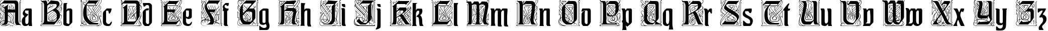 Пример написания английского алфавита шрифтом Augusta One