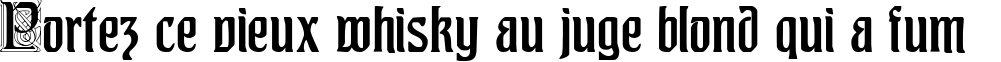 Пример написания шрифтом Augusta One текста на французском