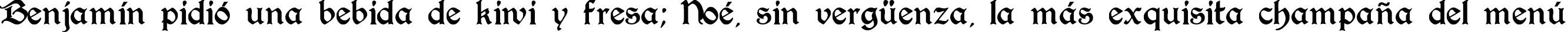 Пример написания шрифтом Augusta Regular текста на испанском