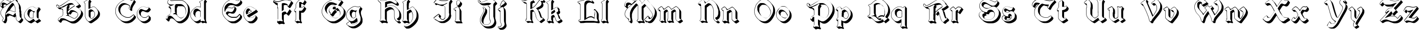 Пример написания английского алфавита шрифтом Augusta Shadow