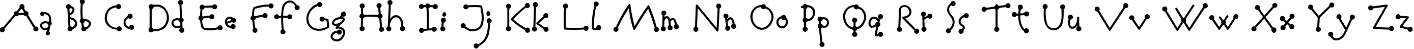 Пример написания английского алфавита шрифтом AuktyonDotZ