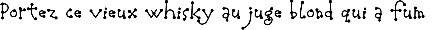 Пример написания шрифтом AuktyonDotZ текста на французском