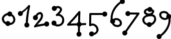 Пример написания цифр шрифтом AuktyonDotZ