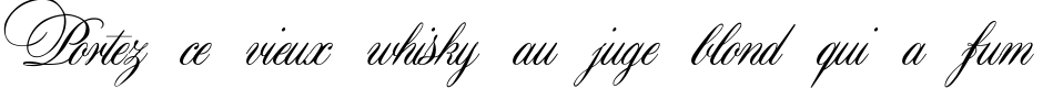 Пример написания шрифтом Aurora Script текста на французском