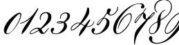 Пример написания цифр шрифтом Aurora Script