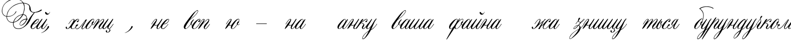 Пример написания шрифтом Aurora Script текста на украинском