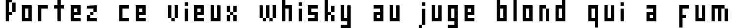Пример написания шрифтом AuX DotBitC Compressed текста на французском