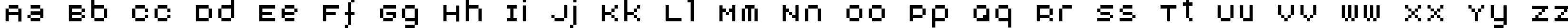 Пример написания английского алфавита шрифтом AuX DotBitC