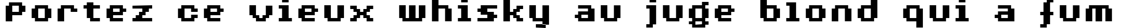 Пример написания шрифтом AuX DotBitC Xtra Bold текста на французском