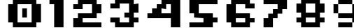 Пример написания цифр шрифтом AuX DotBitC Xtra Bold