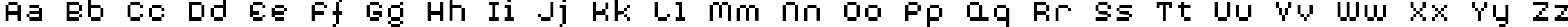 Пример написания английского алфавита шрифтом AuX DotBitC Xtra